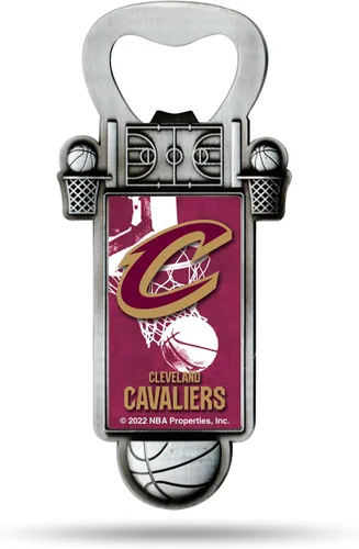 Miniatura 15 de Rico Industries Abrebotellas magnético de baloncesto de la NBA, acero inoxidable, imán fuerte para exhibir en el refrigerador
