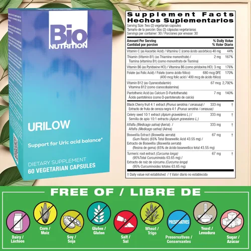 Miniatura 2 de Bio Nutrition Urilow, 60 Cápsulas Vegetarianas