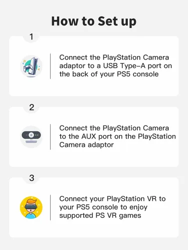 Miniatura 6 de MOSAHOLL Adaptador de cámara PS4 para consola PS5, PS VR compatible con PS4, accesorio convertidor PS VR