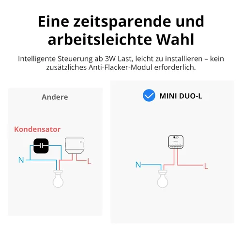 Miniatura 5 de SONOFF Mini Duo-L Zigbee Smart Switch – Sin cable neutro, Zigbee 3.0, doble canal, 16 A en total, compatible con Alexa, Google Home, temporizador