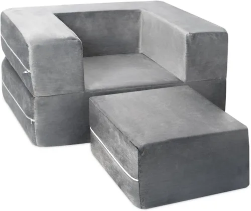 Milliard Sofá para Niños - Sofá Modular para Niños Pequeños y Bebés, Muebles de Sala de Juegos/Dormitorio (Gris Pequeño)