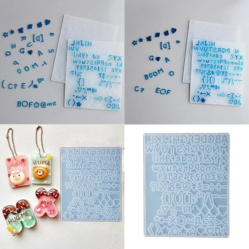 Miniatura 2 de Molde de silicona pequeño de resina flexible con forma de letra y número, fácil de liberar, perfecto para llavero y resina con números artísticos