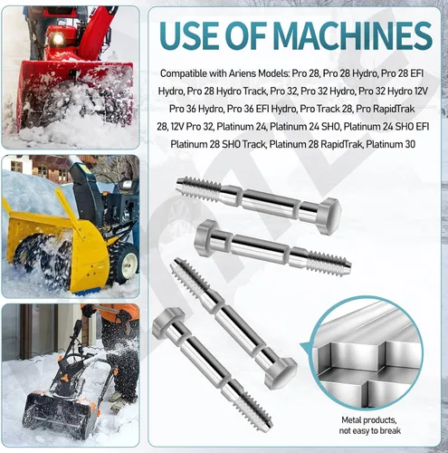 Miniatura 5 de 51001500 - Tornillos y tuercas de cizalla para soplador de nieve de 5/16 pulgadas, compatibles con soplador de nieve Ariens 510015 51001500 AM122156