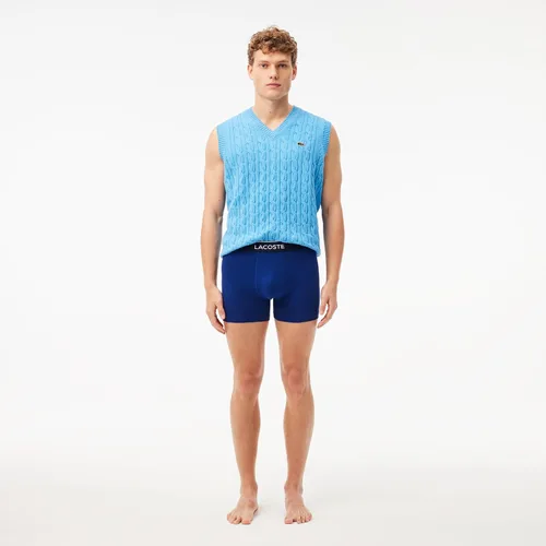 Miniatura 7 de Lacoste Calzoncillos tipo bóxer elásticos de algodón para hombre, paquete de 3