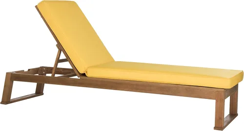 Miniatura 16 de SAFAVIEH Exterior - Solano Chaise Lounge Chair - Marrón y Aqua - Madera maciza con cojín - Diseño de respaldo ajustable - Ideal para patio, terraza