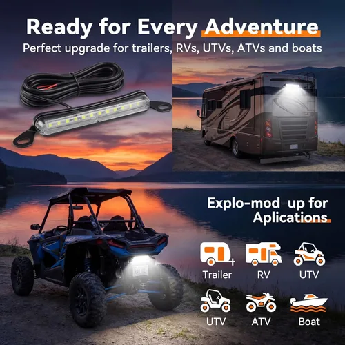 Miniatura 6 de ANKIA - Luz universal de 12 LED para matrícula, lámpara de marcha atrás, luces traseras para automóvil, remolque, UTV, ATV, camión, RV, barco