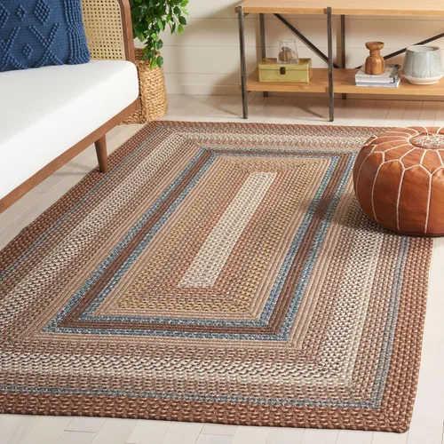 Miniatura 4 de Safavieh Braided Collection BRD313A tapete de lana hecho a mano color café, Algodón Marrón (Brown/Multi)