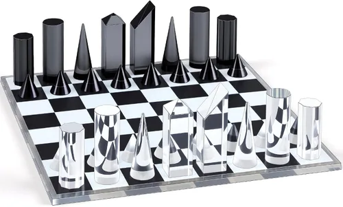 Juego de ajedrez de acrílico VioraWhite, tablero de juego de mesa grande moderno de 11.8 x 11.8 pulgadas para adultos