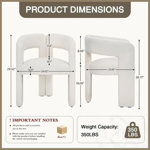 Miniatura 2 de adochr Modernas sillas de comedor de barril, silla de comedor tapizada de lino con patas de madera, sillas decorativas con brazos, cómodos sillones