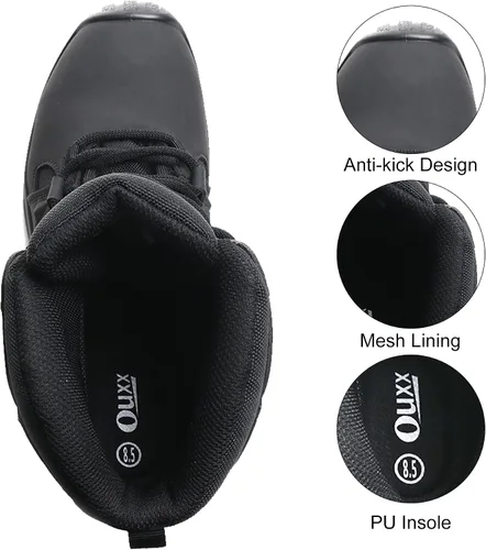 Miniatura 6 de Botas de trabajo con punta compuesta para hombres, zapatos de seguridad ASTM F2413, sin metal, bota antideslizante (OX4603)