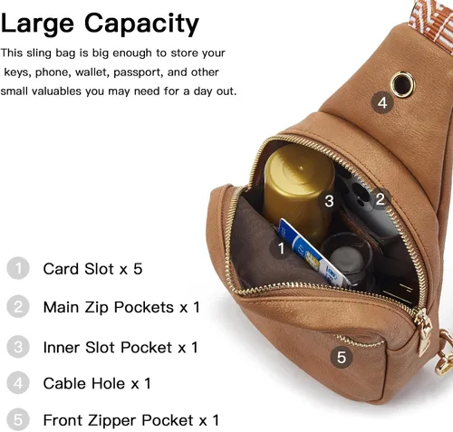 Miniatura 80 de Telena Riñonera pequeña para mujer, de cuero, cangureras, bolsa de pecho para mujer