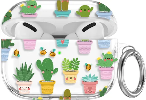 Miniatura 23 de Maxjoy Funda compatible con AirPods Pro, funda con diseño de vaca clara para mujeres y niñas, bonita funda protectora suave con llavero compatible