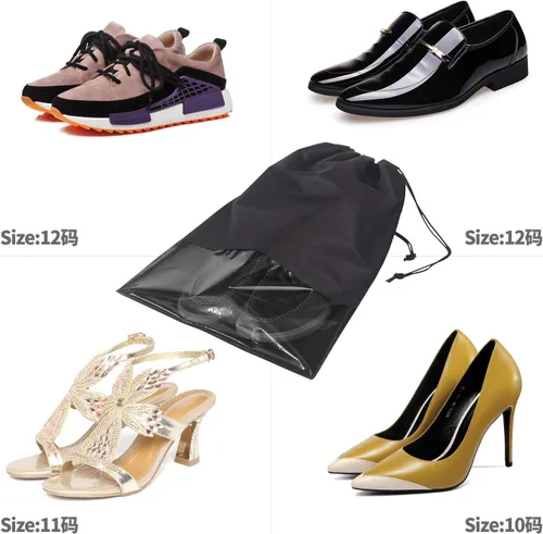 Miniatura 8 de 24 bolsas de viaje para zapatos no tejidas con cuerda para hombres y mujeres, grandes organizadores de bolsas de almacenamiento para zapatos