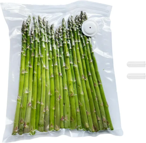 Miniatura 8 de 30 bolsas de sellado al vacío reutilizables mejoradas para alimentos + 2 clips, 20p 8 x 8 pulgadas + 10 p 10 x 11 pulgadas, sin BPA, 5 veces más