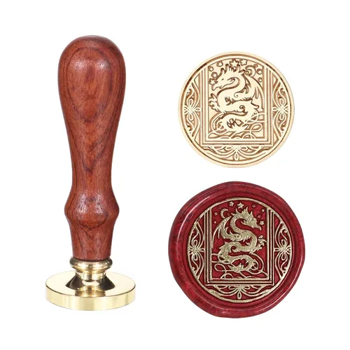 SWANGSA Sello de cera de dragón volador estrellado, sello de sellado de cabeza de latón vintage, ideal para adornar invitaciones de fiesta, paquetes