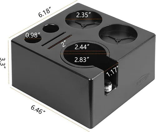 Miniatura 5 de IKAPE Caja ABS para Residuos de Café Espresso, Organizador de Café 7 en 1 Compatible con Almacenamiento de Manipuladores de Espresso de 51, 54, Negro
