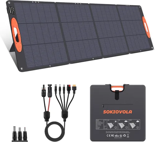 SOKIOVOLA Panel solar portátil de tipo N-16BB de 200W para EF/Jackery/Bluetti/Anker Estación de energía, Panel solar plegable de 20V con 25% de alta