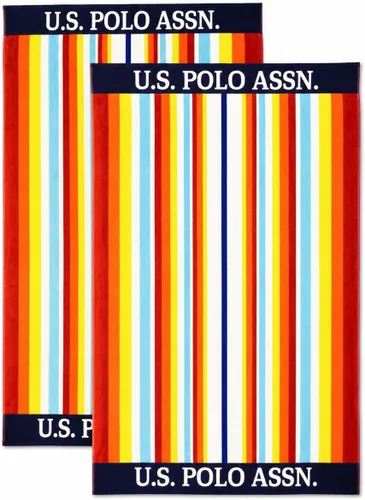 Miniatura 29 de U.S. Polo Assn. Toalla de playa de gran tamaño (40 x 70 pulgadas), diseño náutico a rayas, de lujo, algodón de felpa de calidad de hotel para baño