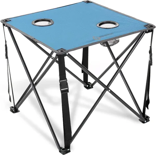 Miniatura 13 de ARROWHEAD OUTDOOR Mesa plegable portátil de 26 pulgadas (26.0 in), 2 portavasos, cuadrado, funda de transporte, marco de acero, lona 600D de alto