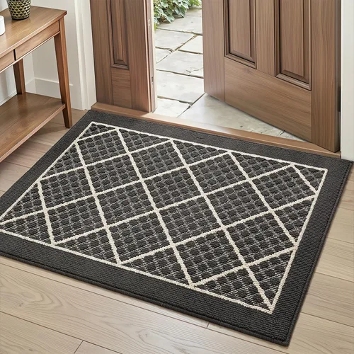Miniatura 22 de DEXI Felpudo para puerta frontal del pasillo, alfombra de bienvenida interior, delgada de bajo perfil, antideslizante y lavable, para atrapar