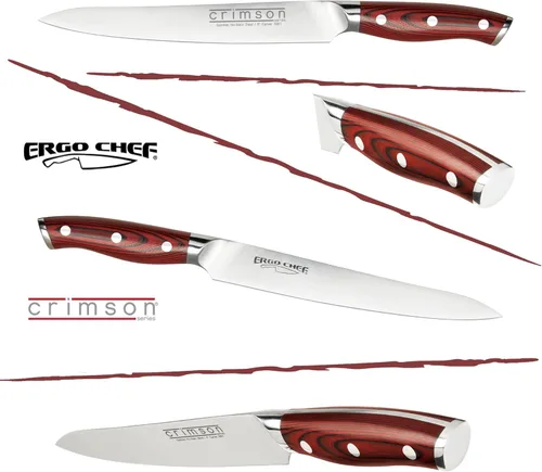 Miniatura 3 de Ergo Chef Crimson Series - Cuchillo de trinchar de 8 pulgadas, acero inoxidable alemán forjado de alto carbono X50CrMoV15, mango G10