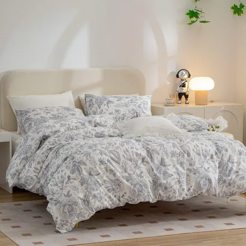 Miniatura 2 de Funda de edredón de algodón tamaño Twin con flores, 100% algodón suave, 3 piezas, juegos de ropa de cama florales para niñas, estilo vintage chic