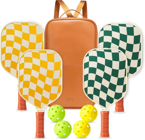 Miniatura 13 de Juego de 2/4 palas de pickleball - Raqueta de pickleball de grafito/fibra de vidrio aprobada por USAPA, 2 raquetas de pickleball, 4 pelotas y 1 2