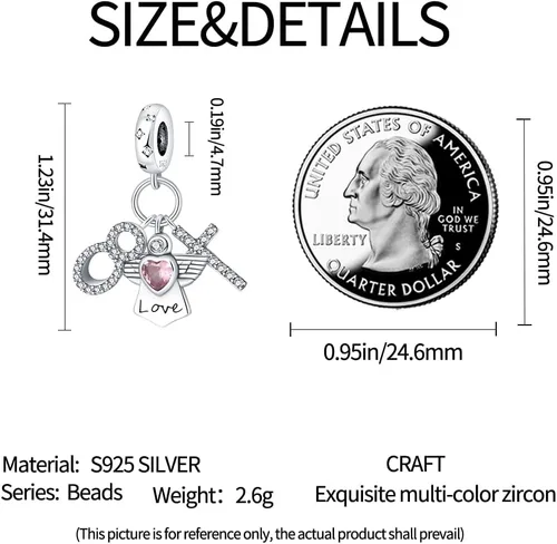 Miniatura 150 de KUNSIR Los abalorios se adaptan a pulseras Pandora para mujer, plata de ley 925, cuentas colgantes de joyería para niñas, dijes de feliz cumpleaños