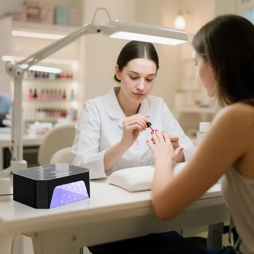 Miniatura 8 de Lavinda Lámpara de uñas LED UV de 54 W, luz de uñas de gel enchufable con pantalla LCD, 4 temporizadores, sensor automático, longitud de onda doble