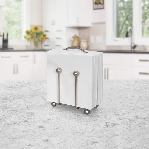 Miniatura 3 de Spectrum Pantry Works 40878 - Servilletero vertical con asa, almacenamiento de servilletas contemporáneo para mesa de comedor, almacenamiento