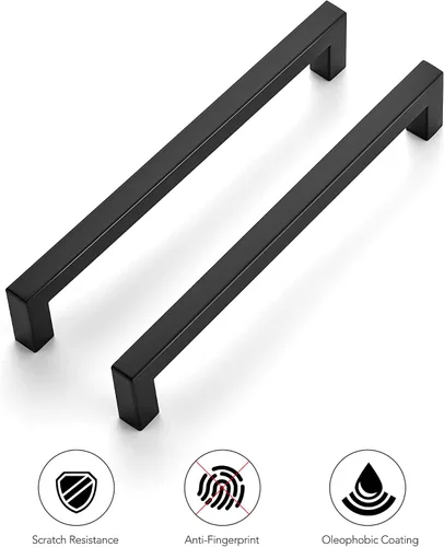 Miniatura 8 de Ravinte - Paquete de 1 tirador cuadrado para gabinete de cocina de 7.5 pulgadas, negro mate, tiradores de cajón, negro; herrajes de cocina