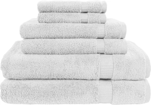 Miniatura 8 de MyPillow MyTowels - Juego de 6 toallas de baño, 100% algodón, suaves y absorbentes, para baño, 2 toallas de baño, 2 toallas de mano, 2 paños
