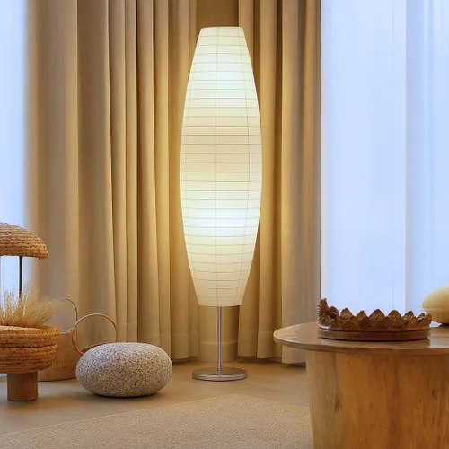 Miniatura 10 de LIGHTACCENTS Lámparas de pie de papel de arroz para sala de estar, paquete de 2 lámparas de pie de papel blanco con interruptor de pie