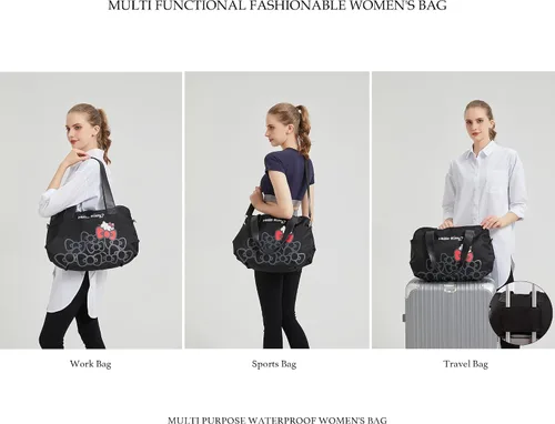 Miniatura 3 de AmBealla Bolsas de viaje con cremallera, bolsa de fin de semana, ligera para mujer, bolsa de lona para llevar en el gimnasio, trabajo