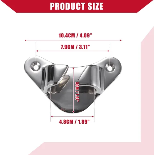 Miniatura 5 de Calzones de arco en ángulo para barco/duraderos/acero inoxidable/2 piezas/tono plateado/para barcos de yate