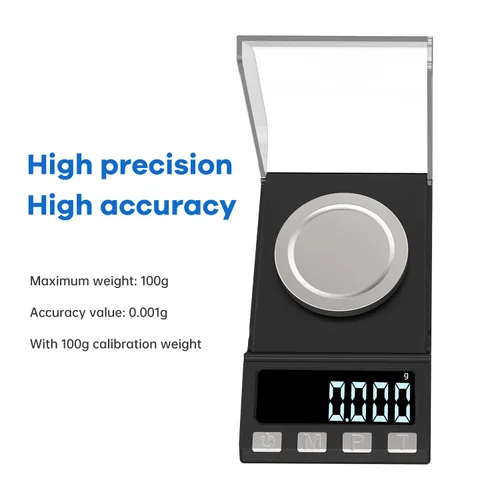 Miniatura 2 de Escala digital miligramos de 3.53 oz/0.00 oz de recargabilidad, báscula de joyería portátil de alta precisión, escala de polvo, microescala