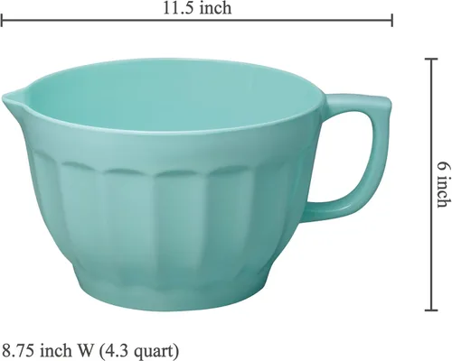 Miniatura 2 de UP UPware Tazón de melamina estilo Latte con boquilla de vertido, mango y base antideslizante, mango de agarre para mezclar y verter fácilmente