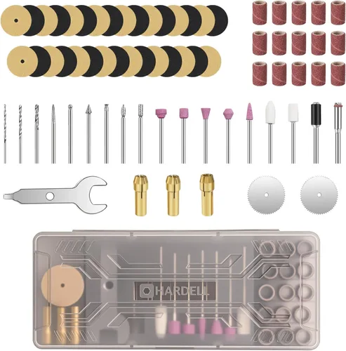 HARDELL 69 piezas de accesorios para herramientas rotativas, kit de accesorios para herramientas rotativas eléctricas con vástagos de diámetro