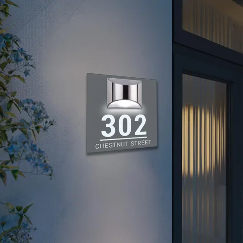 Miniatura 4 de Letrero de dirección solar personalizado, números de casa iluminados para exteriores, números de casa personalizados y señal de dirección, números