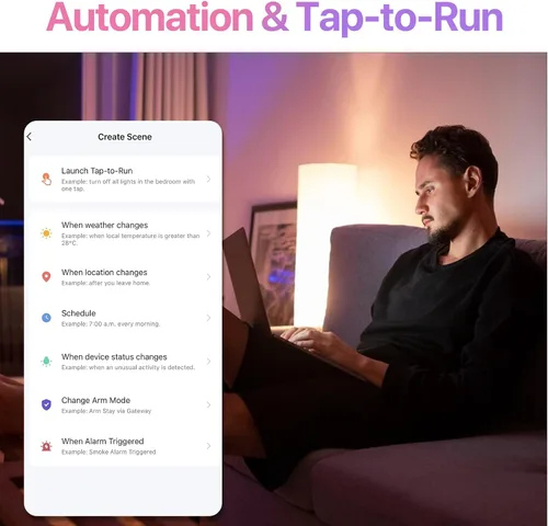 Miniatura 6 de ORALUCE Bombilla inteligente compatible con Alexa y Google Home, bombilla LED A19 E26 equivalente a 60 W, WiFi de 2.4 GHz y Bluetooth que cambia