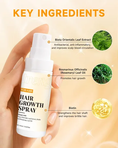 Miniatura 3 de Spray para el crecimiento del cabello, aceite en aerosol para el crecimiento del cabello, con Biota Orientalis, aceite de romero y biotina