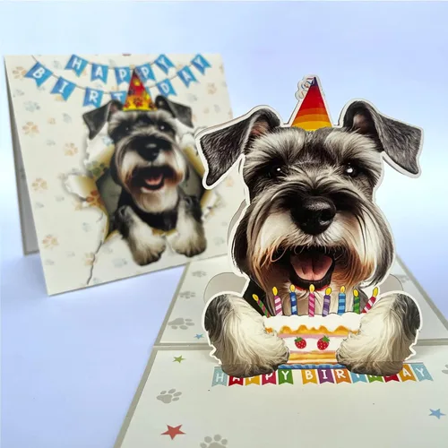 Miniatura 44 de Tarjeta de cumpleaños de perro Beagle 3D emergente – Felicitación de feliz cumpleaños para los amantes de los perros – Tarjeta desplegable