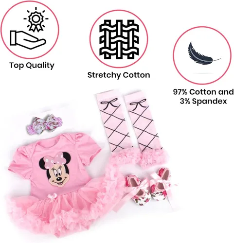 Miniatura 4 de Baby Rae Clothing 4 in 1 Set ShortallHead BandLegging SocksShoes