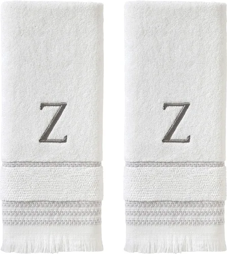 Miniatura 19 de SKL Home Toalla de baño casual con monograma, S, 28 x 54 pulgadas, color blanco