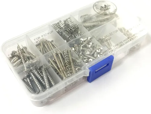 Miniatura 2 de Kit de MAKA para tornillos de guitarra, caja de surtido para puente de guitarra eléctrica, pastilla, golpeador, afinador, interruptor, placa