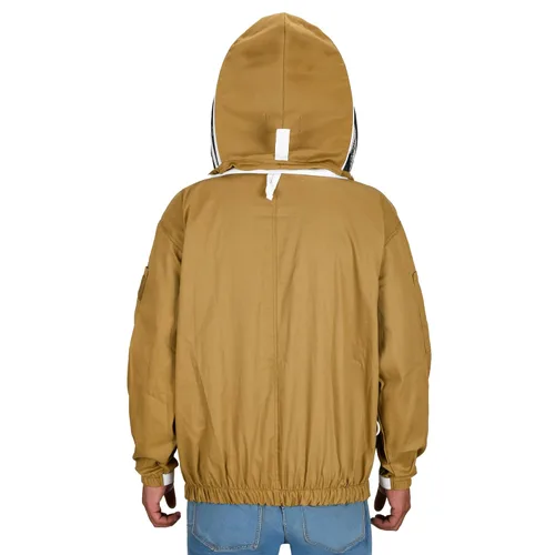 Miniatura 5 de BP-101 - Chaquetas de apicultura con velo de esgrima de algodón transpirable, traje de apicultor de protección total para profesionales y Caqui