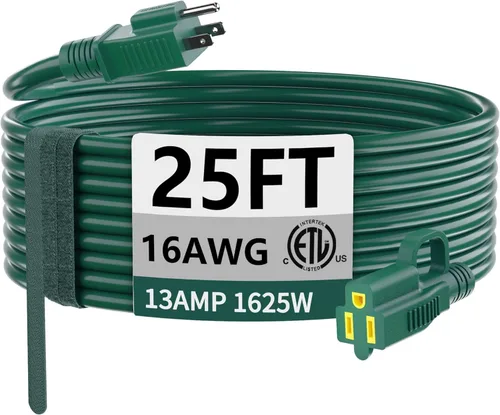 Miniatura 61 de HUANCHAIN Cable de extensión para interiores y exteriores, 50 pies, impermeable, calibre 16/3, flexible, resistente, cable de extensión para Amarillo