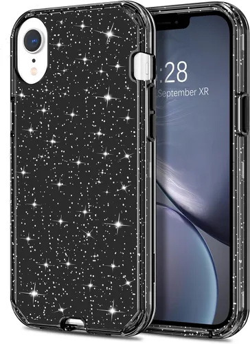 Miniatura 20 de Hython Compatible con Funda para iPhone XR, Protector Defensor de Cuerpo Completo de Servicio Pesado con Purpurina Brillante Reluciente, Carcasa