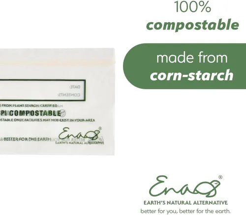 Miniatura 3 de Bolsas de almacenamiento de alimentos 100% compostables [Paquete de 150 aperitivos] Bolsas ecológicas para congelador, bolsas resellables