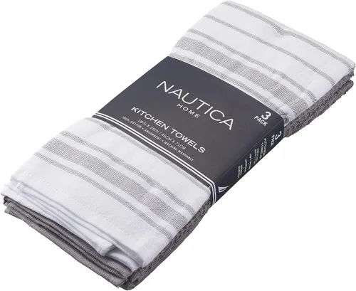 Miniatura 14 de Nautica Toallas de cocina 100% algodón, paños de limpieza reutilizables superabsorbentes, paños de cocina, toallas de mano para secar platos, juego